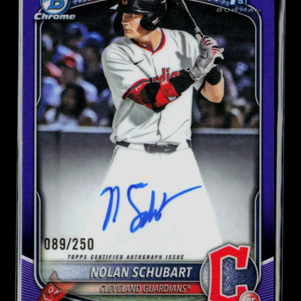 2025 Bowman Chrome Draft Nolan Schubart #CPA-NS Purple 089/250 Auto