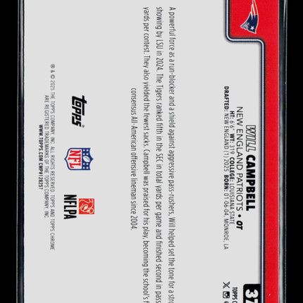2025 Topps Chrome Will Campbell #379 Pink /250 RC