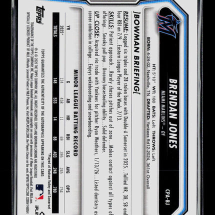 2026 Bowman Chrome Brendan Jones #CPA-BJ Auto