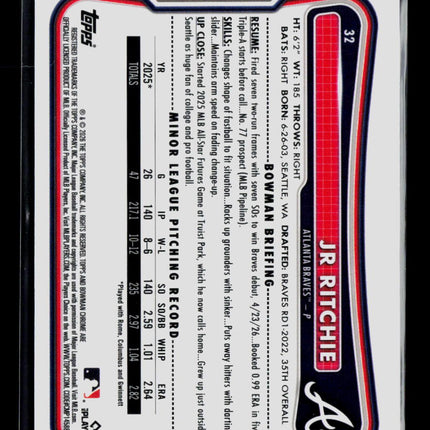 2026 Bowman Chrome JR Ritchie #32 Green Refractor RC 23/99