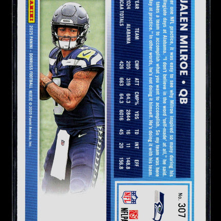 2025 Panini Donruss Jalen Milroe #307 Press Proof Green