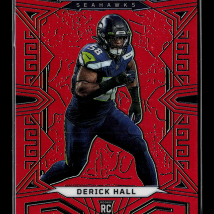 2024 Panini Obsidian Football Derick Hall #187 Red Contra RC 50/90
