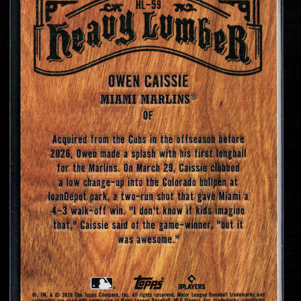 2026 Topps Owen Caissie #HL-59 RC