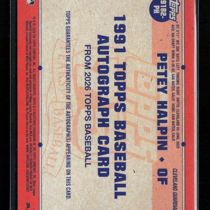 2026 Topps Baseball Petey Halpin #91B2-PH RC Auto