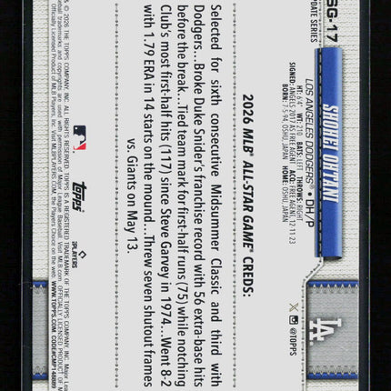 2026 Topps Update Series Shohei Ohtani #ASG-17 Pink