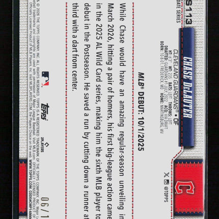 2026 Topps Update Series Chase DeLauter #US113 Black 06/10 RC