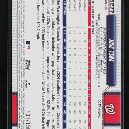 2026 Topps Update Series José Tena #US277 Blue