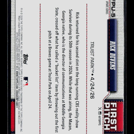 2026 Topps Update Series Rick Devens #FPU-5