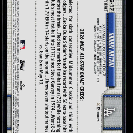 2026 Topps Update Series Shohei Ohtani #ASG-17