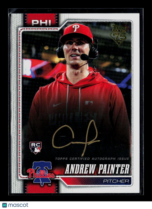 2026 Topps Update Series Andrew Painter #US63 RC Variation Golden Mirror Auto