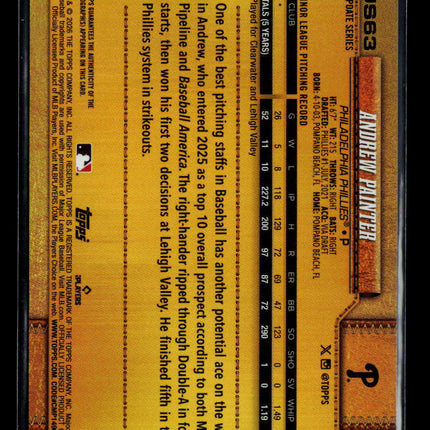 2026 Topps Update Series Andrew Painter #US63 RC Variation Golden Mirror Auto