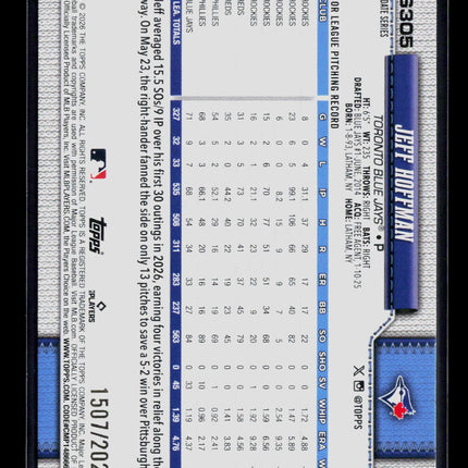 2026 Topps Update Series Jeff Hoffman #US305 Gold