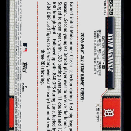 2026 Topps Update Series Kevin McGonigle #ASG-39 RC