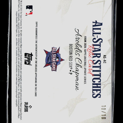 2026 Topps Baseball Update Series Aroldis Chapman #AS-AC Red Memorabilia 10/10