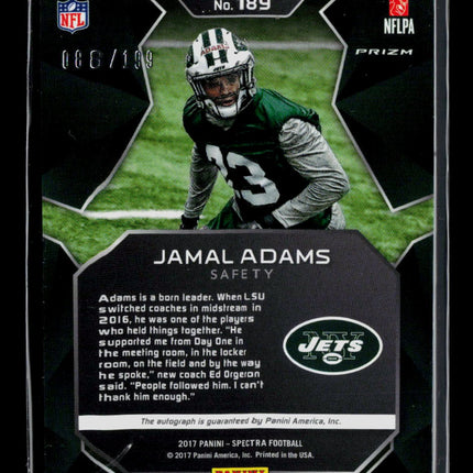 2017 Panini Spectra Jamal Adams #189 RC 088/199 Auto