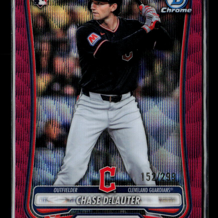 2026 Bowman Chrome Chase DeLauter #24 Pink Refractor RC 152/299