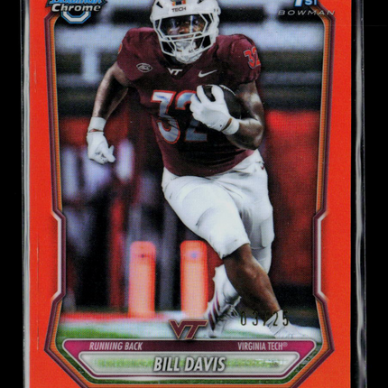 2026 Bowman Chrome University Bill Davis #BCP-77 Orange 03/25