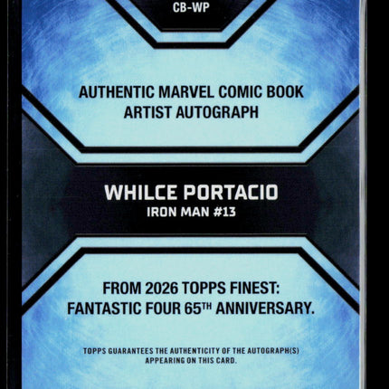 2026 Topps Finest Fantastic Four Whilce Portacio Doctor Doom Iron Man Auto