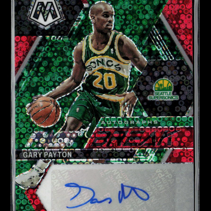 2023 Panini Mosaic Fast Break Gary Payton #FB-PAY Red 30/49 Auto