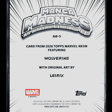 2026 Topps Marvel Neon Leirix Wolverine Insert #MM-9