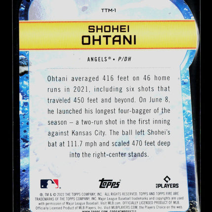2022 Topps Fire Shohei Ohtani #TTM-1 Gold