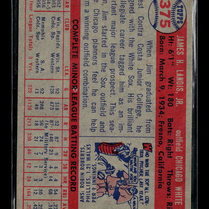 1957 Topps Jim Landis #375