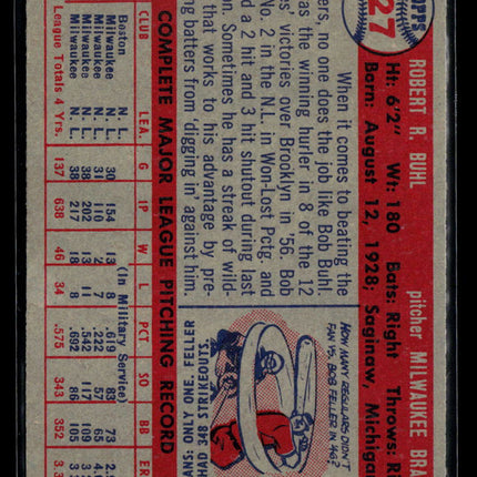 1957 Topps Bob Buhl #127
