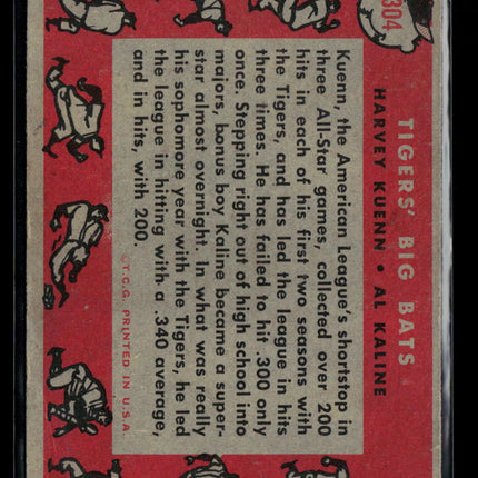 1958 Topps Harvey Kuenn Al Kaline #304