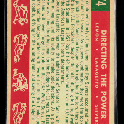 1958 Topps Jim Lemon Roy Sievers Cookie Lavagetto #74