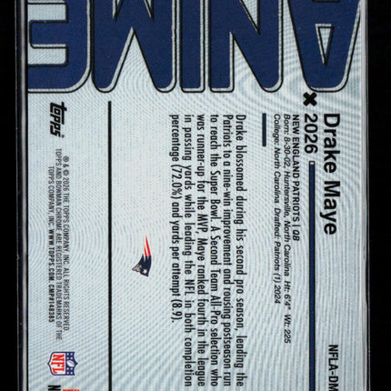 2026 Bowman Chrome Football Anime Drake Maye #NFLA-DM