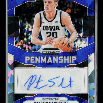 2024 Panini Prizm Draft Picks Payton Sandfort #P-PSF Blue Cracked Ice 40/75 Auto