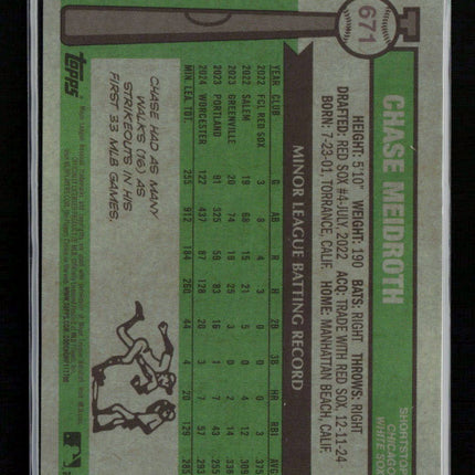 2025 Topps Heritage High Number Chase Meidroth #671 Black Border RC /76
