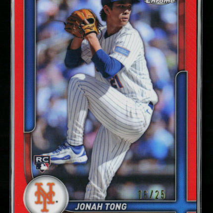 2025 Topps Chrome Jonah Tong #29 Orange Refractor RC 16/25
