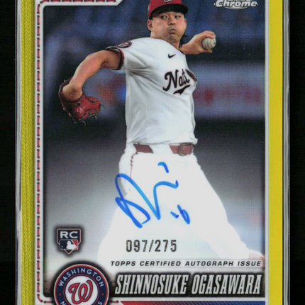 2026 Topps Chrome Shinnosuke Ogasawara #RA-SO Yellow RC 097/275 Auto