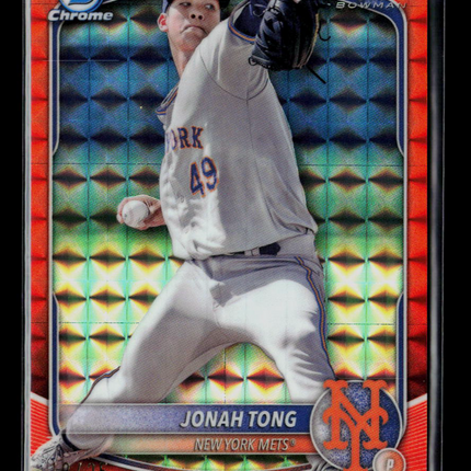 2025 Bowman Chrome Jonah Tong #BCP-105 Orange Geometric 10/25