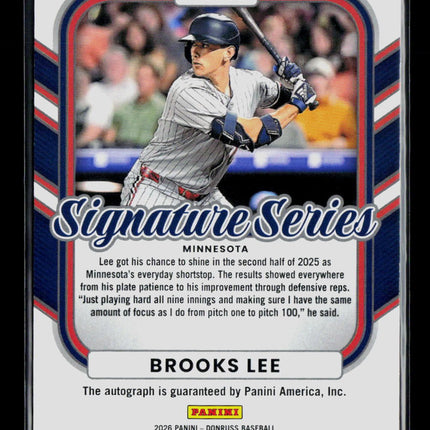 2026 Panini Donruss Brooks Lee #SS-BL Auto