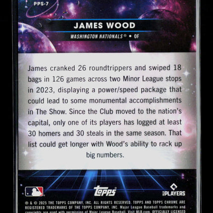2025 Topps Chrome Planetary Pursuit James Wood #PPS-7 Sun RC