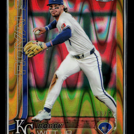 2025 Topps Chrome Bobby Witt Jr. #93 Gold Wave Refractor 28/50