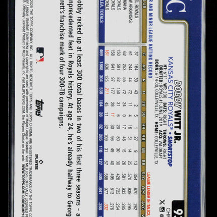 2025 Topps Chrome Bobby Witt Jr. #93 Gold Wave Refractor 28/50
