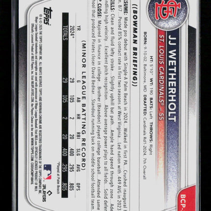 2025 Bowman Chrome JJ Wetherholt #BCP-22 Blue 002/150