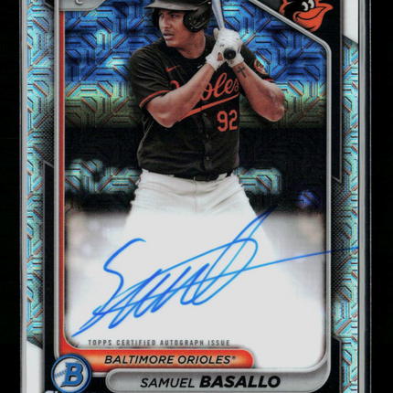 2024 Bowman Chrome Mega Box Samuel Basallo #BMA-SB Mojo Refractor Auto