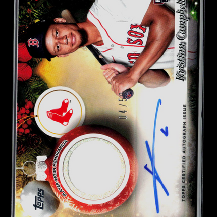 2025 Topps Holiday Mega Baseball Kristian Campbell #PAR-KC RC 04/5 Auto