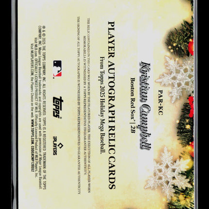 2025 Topps Holiday Mega Baseball Kristian Campbell #PAR-KC RC 04/5 Auto