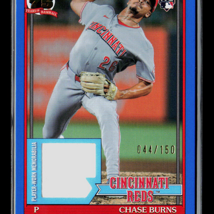 2026 Topps Chase Burns #91R2-CB Blue Player-Worn Memorabilia Relic 044/150 RC