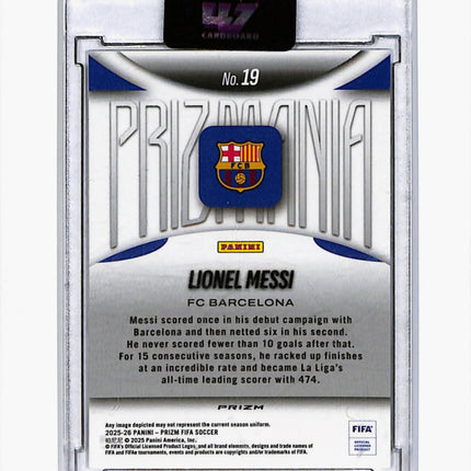 2025 Panini Prizm FIFA Soccer Prizmania Lionel Messi #19