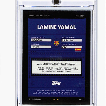 2023 Topps FC Barcelona Focus Collection Lamine Yamal #SA-LY RC Green /99 Auto