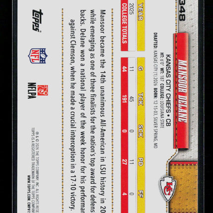 2026 Topps Mansoor Delane #348 RC