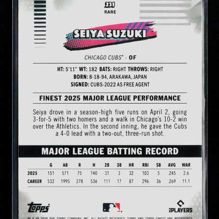 2026 Topps Finest Seiya Suzuki #231 05/199