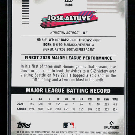 2026 Topps Finest Jose Altuve #209 Green Refractor
