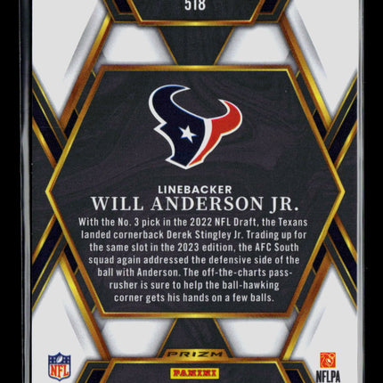 2023 Panini Select Will Anderson Jr. #518